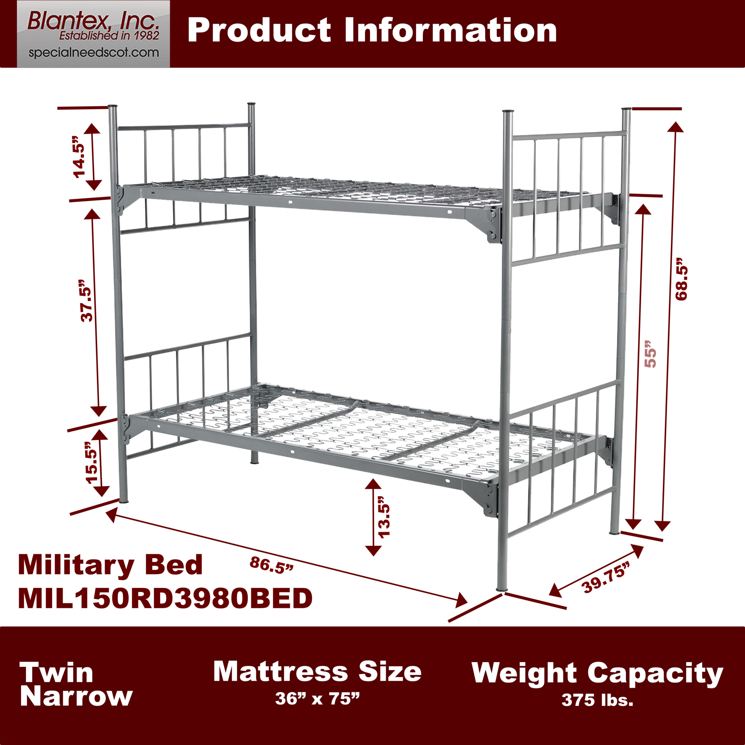MIL150RDXXXXBED- BUNKED-Product Information