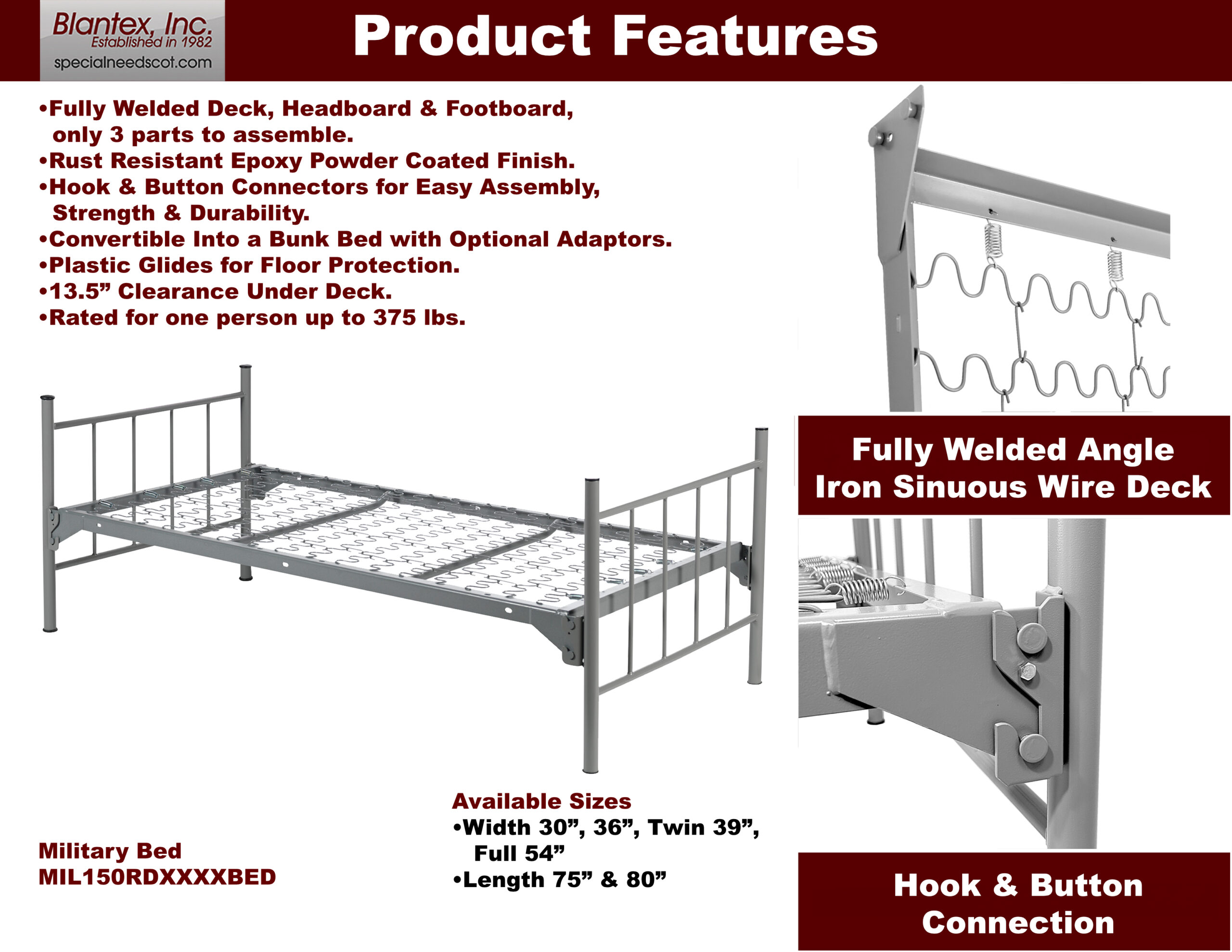 MIL150RDXXXXBED Features