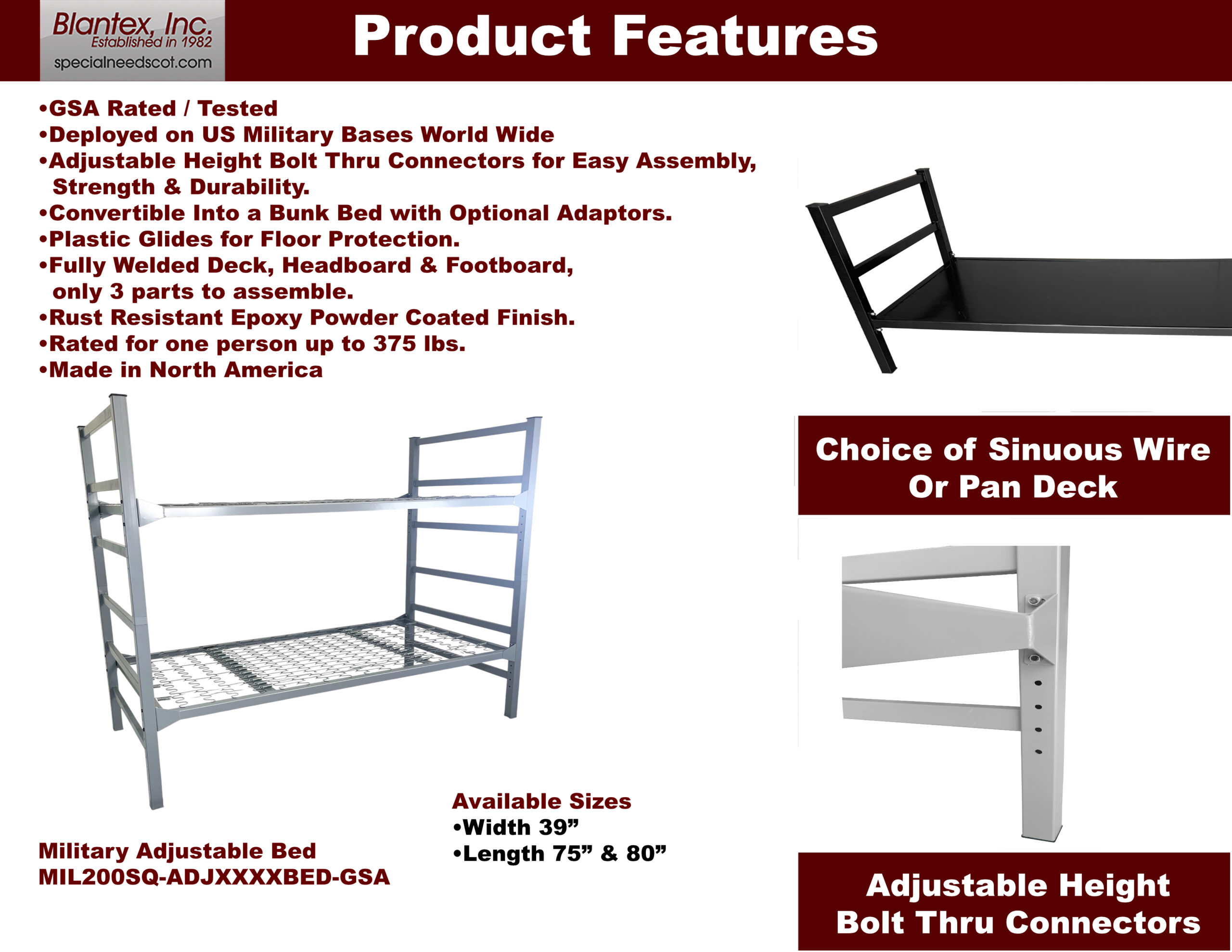 MIL200SQ-ADJxxxxBED Features